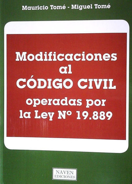 Imagen de Modificaciones Al Codigo Civil Operadas Por La Ley N° 19889