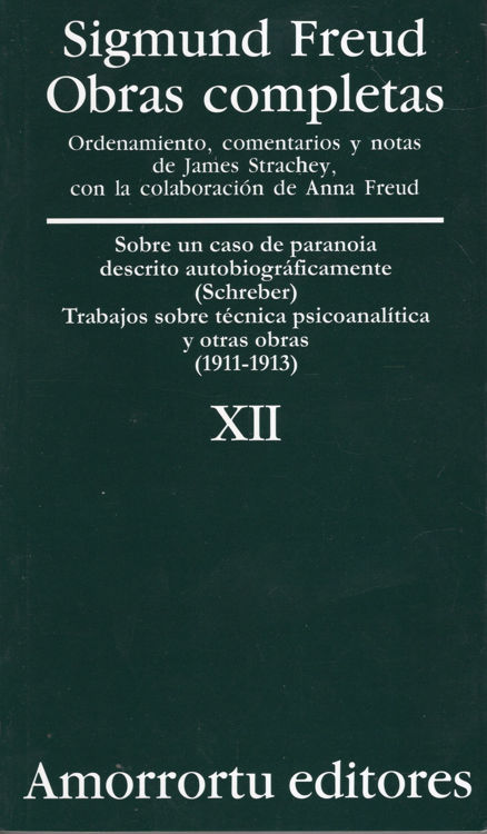 Imagen de OBRAS COMPLETAS XII / SIGMUND FREUD