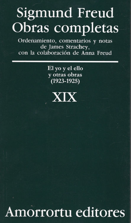Imagen de OBRAS COMPLETAS XIX / SIGMUND FREUD