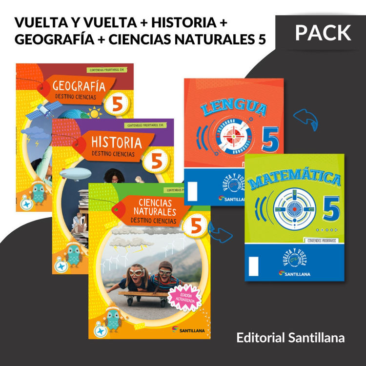 Imagen de VUELTA Y VUELTA, HISTORIA, GEOGRAFIA & CIENCIAS NATURALES 5 - DESTINO CIENCIAS / SANTILLANA