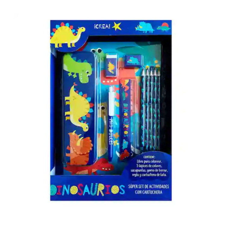 Imagen de DINOSAURIOS SÚPER SET DE ACTIVIDADES CON CARTUCHERA / AGUA DE MAYO